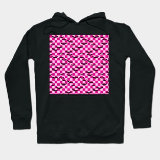 Checkerboard Halloween Bats Barbie Core Hoodie